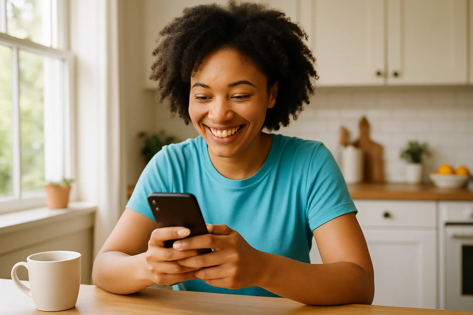 Person smiling while messaging on a smartphone — start dating in Yorkshire